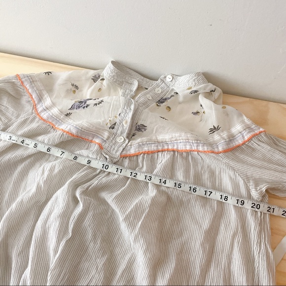 Free People Hearts & Colors Neutral Oversized Flowy Western Rodeo Top - Picture 11 of 16